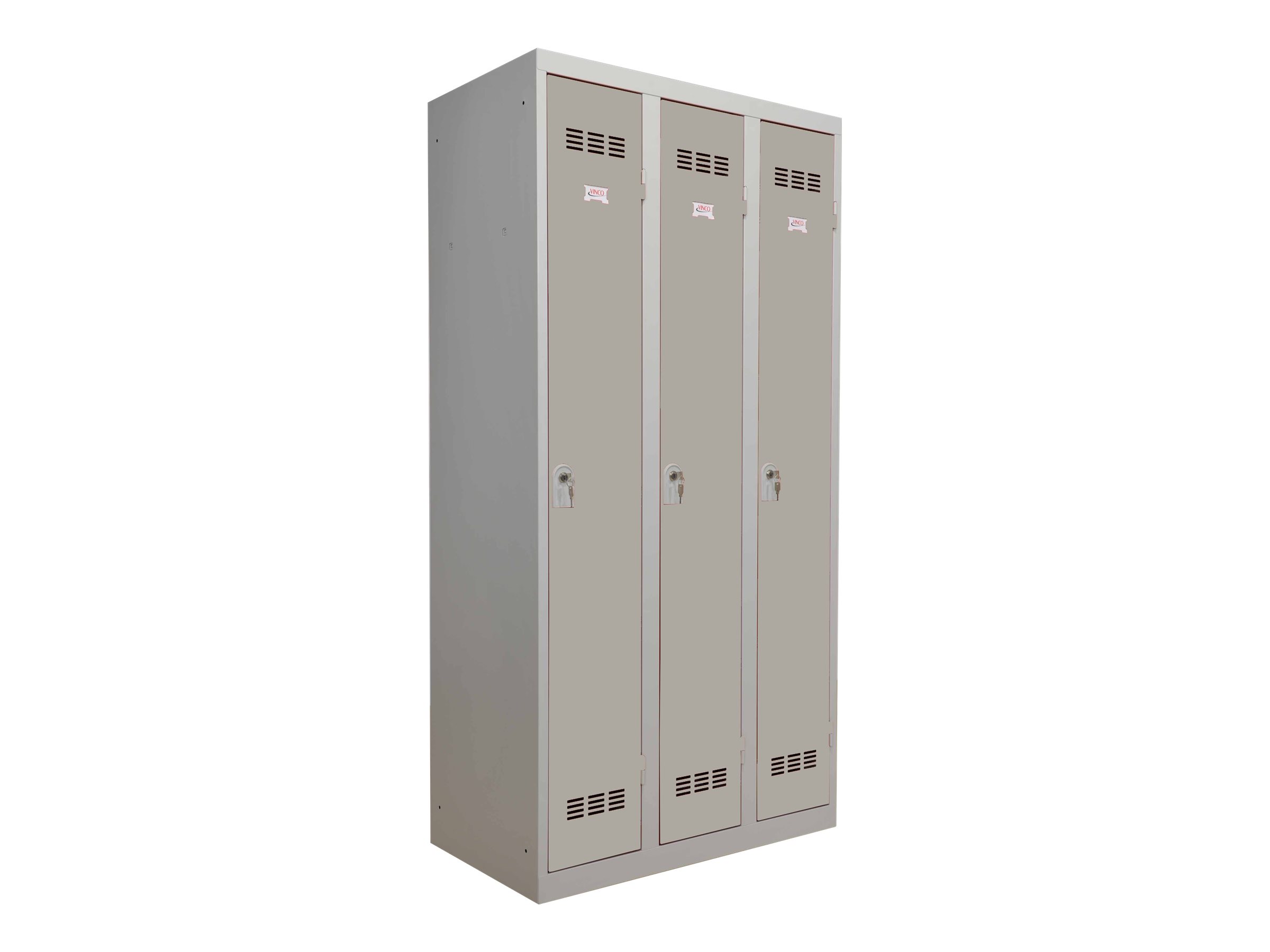 Vestiaire Industrie Propre - 3 portes - 180 x 90 x 50 cm - gris/gris