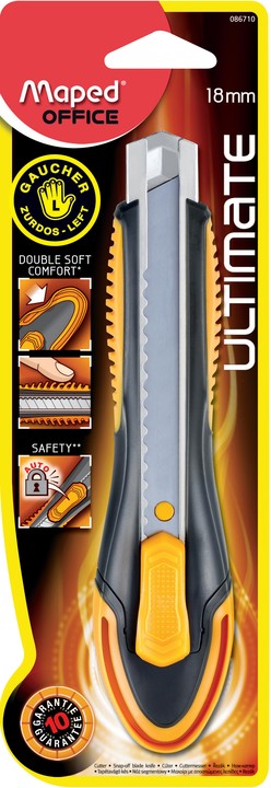 Maped Ultimate - Cutter pour gaucher rétractable - 18 mm