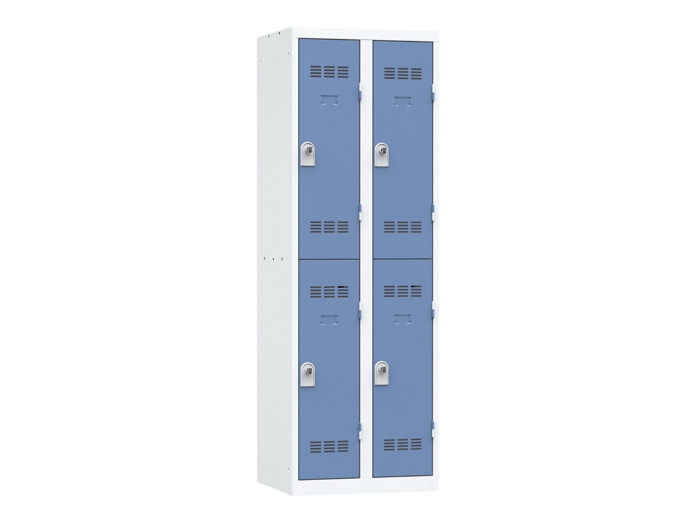Vestiaire multicases - 2 colonnes - 4 portes - 180 x 60 x 50 cm - gris/beu