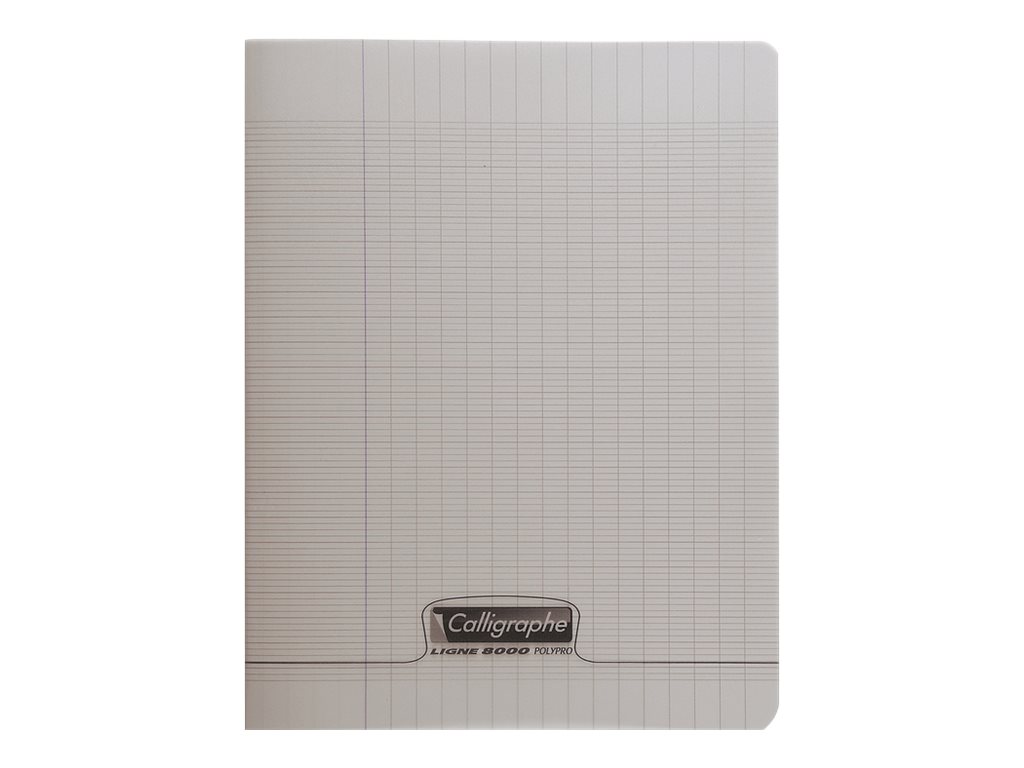 Calligraphe 8000 - Cahier polypro 17 x 22 cm - 96 pages - grands carreaux (Seyes) - gris