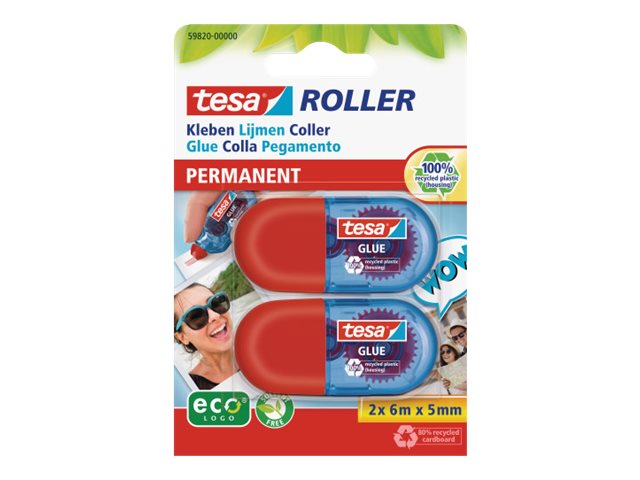Tesa Mini - 2 Rollers de colle - 5 mm x 6 m - permanent