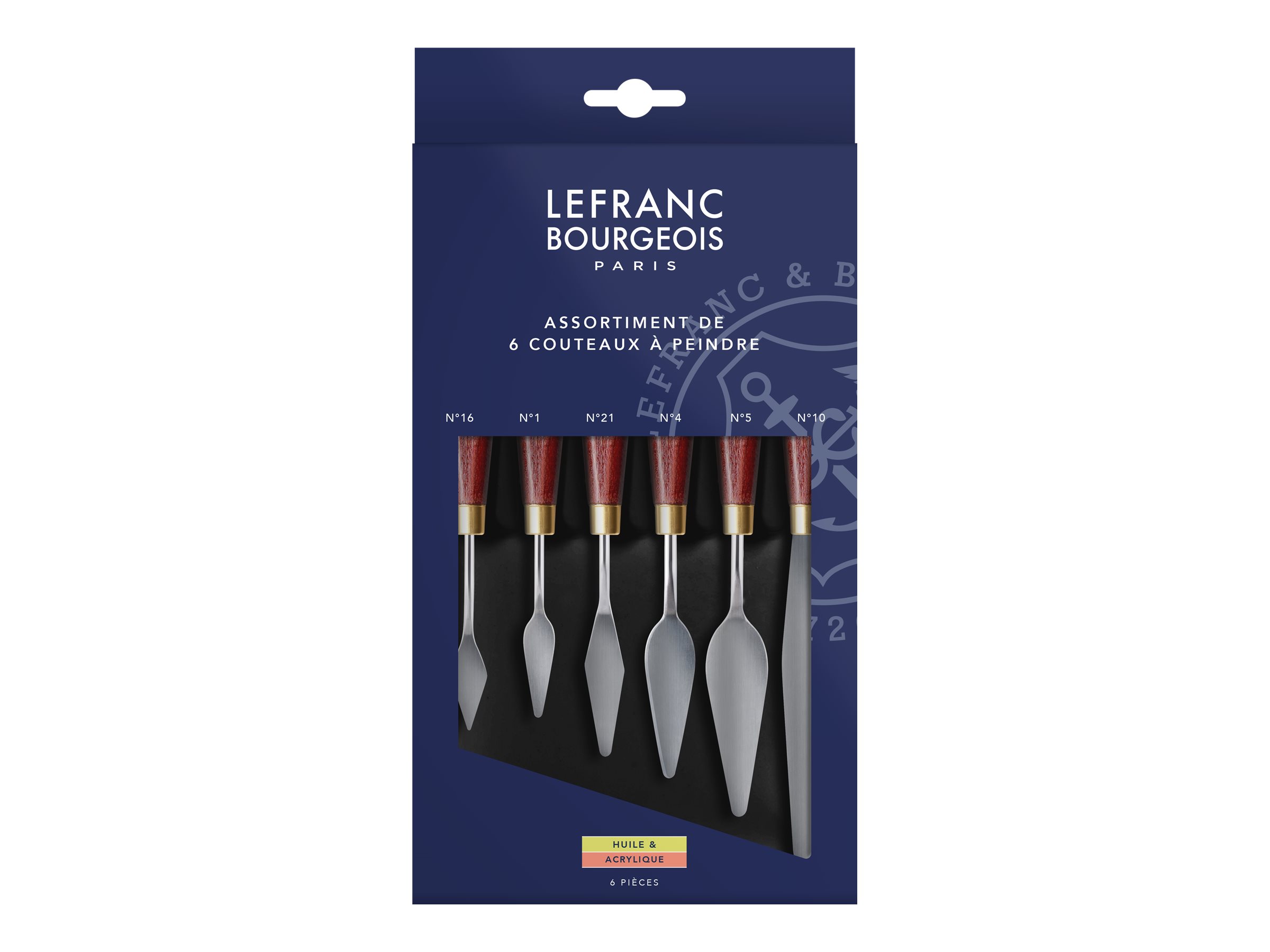 Lefranc Bourgeois - 6 Couteaux à peindre pour huile et acrylique