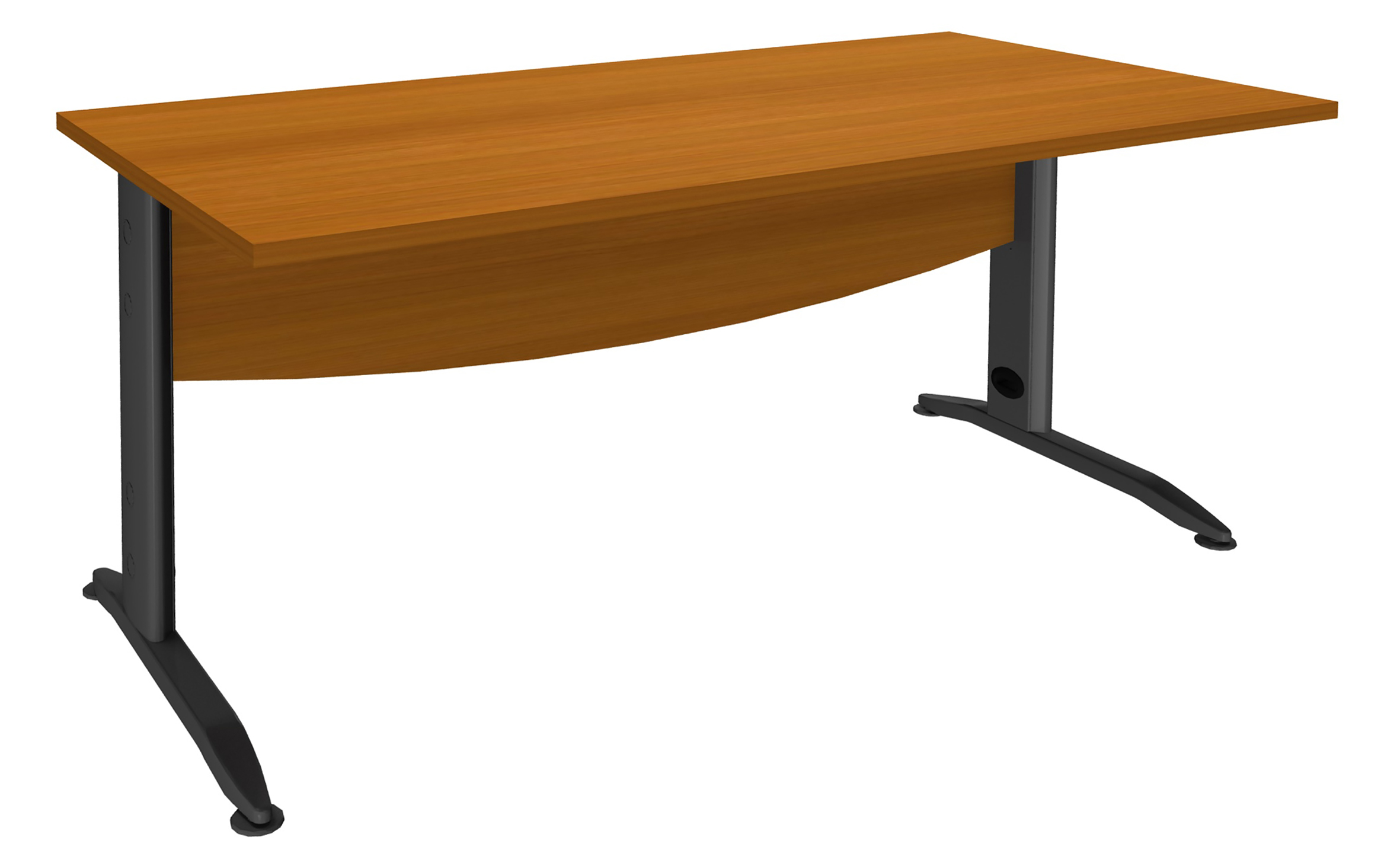 Bureau droit IDRA - L160 cm - Pieds anthracite - plateau imitation Merisier