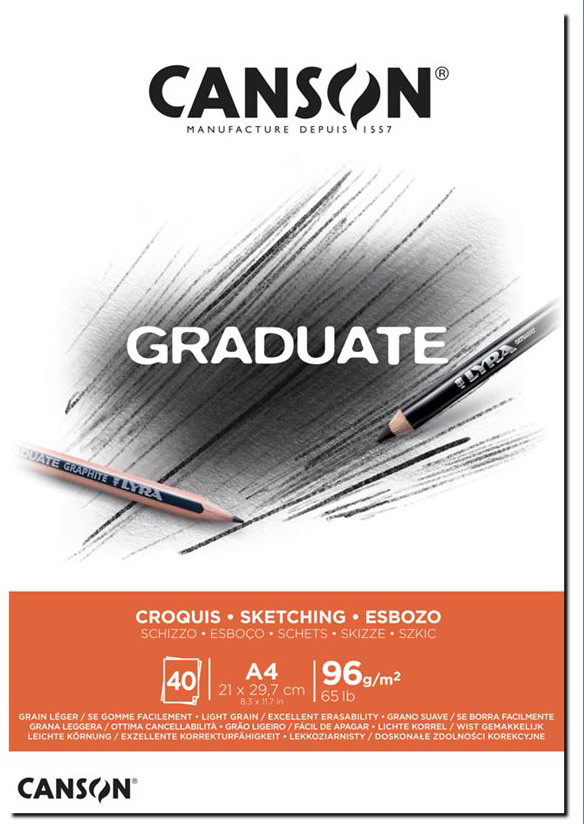 Canson Graduate - Bloc dessin croquis - 40 feuilles - A4 - 96 gr