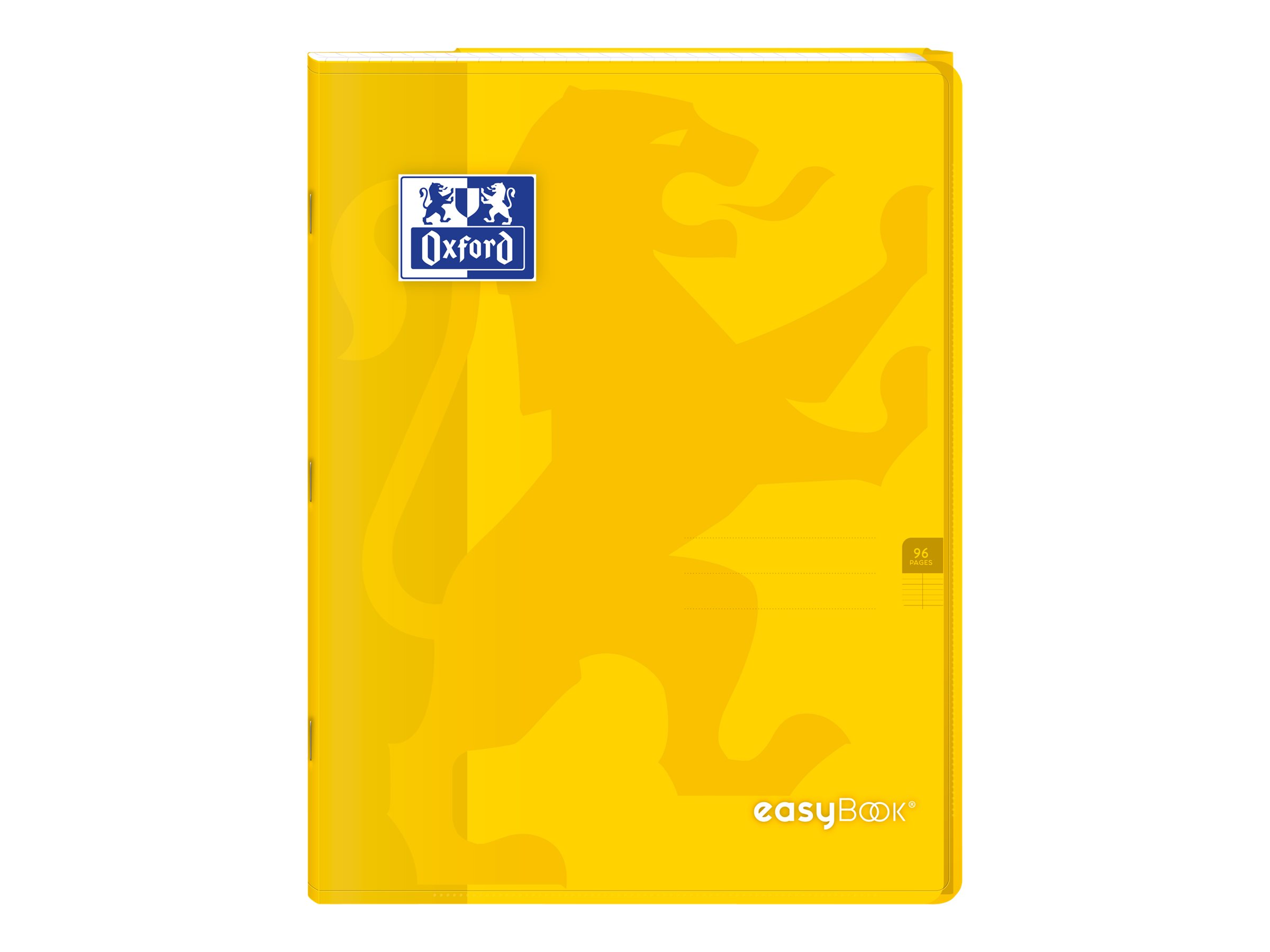 Oxford EasyBook - Cahier polypro 24 x 32 cm - 96 pages - grands carreaux (Seyes) - jaune