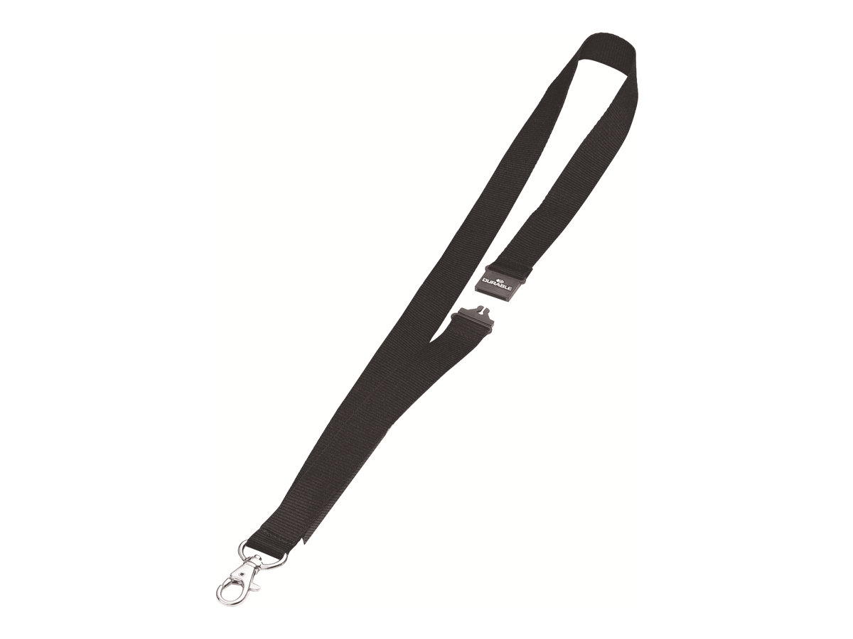 Durable - 10 Lacets pour badge - cordon détachable - noir