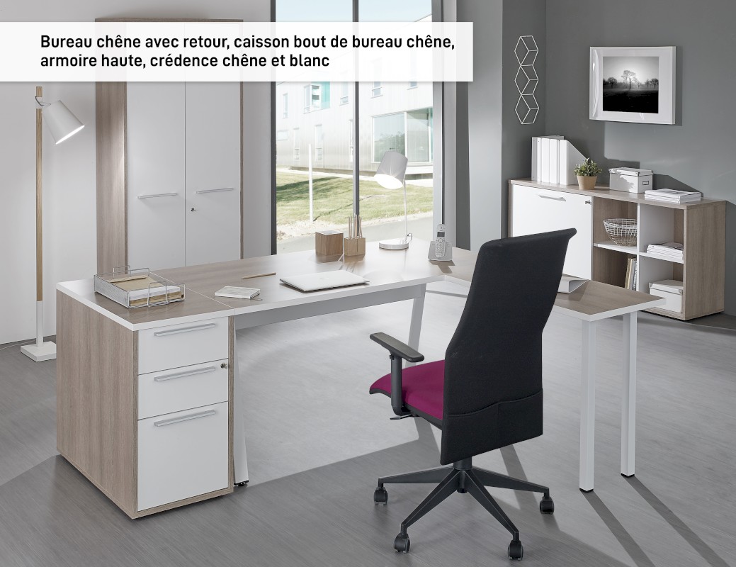 Bureau ARPE - 120 cm - Pieds métal - Chêne