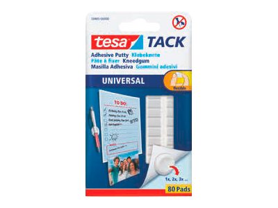 Tesa Tack - 80 pastilles adhésives blanches - double face
