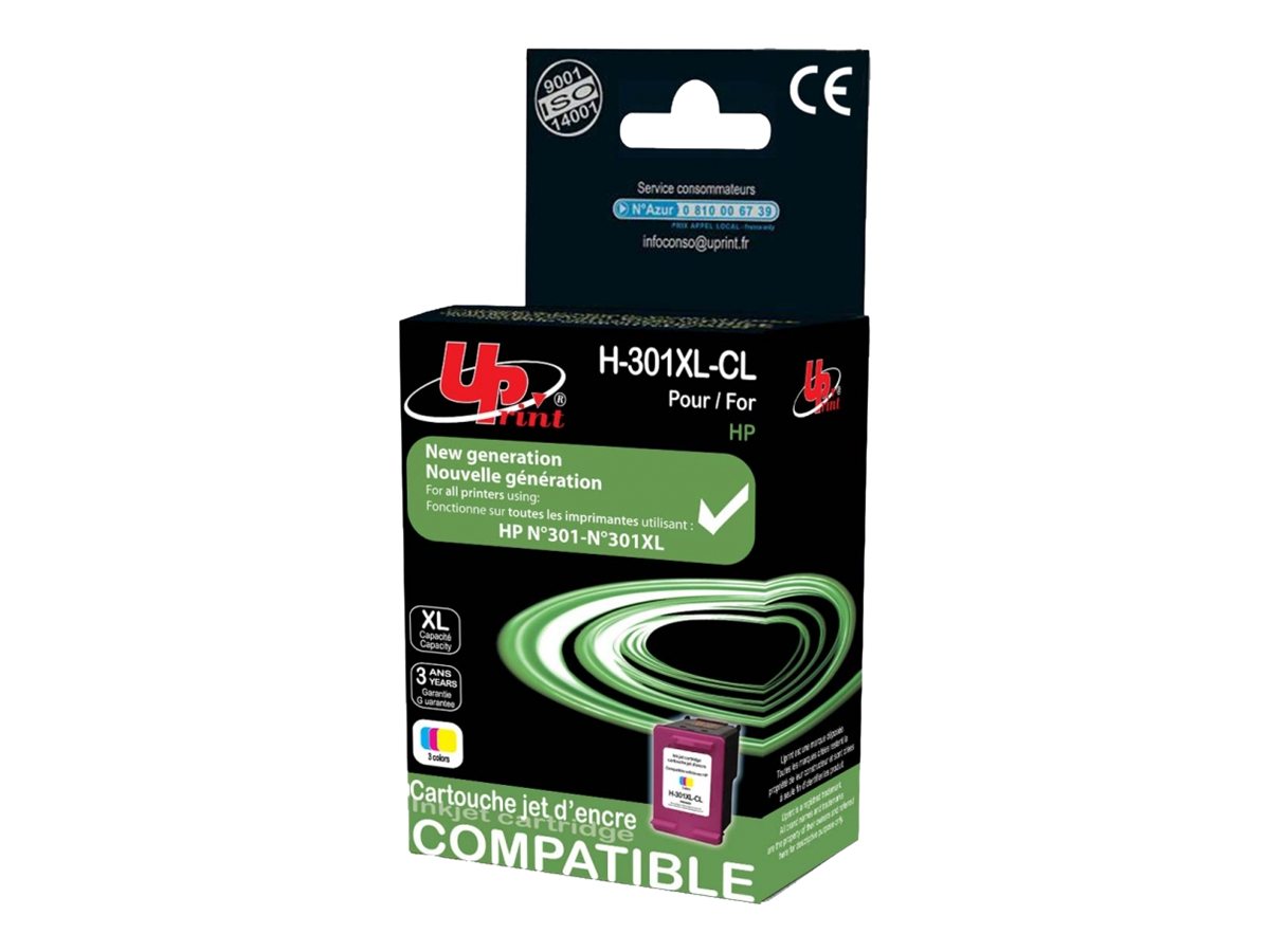 Cartouche compatible HP 301XL - cyan, magenta, jaune - Uprint