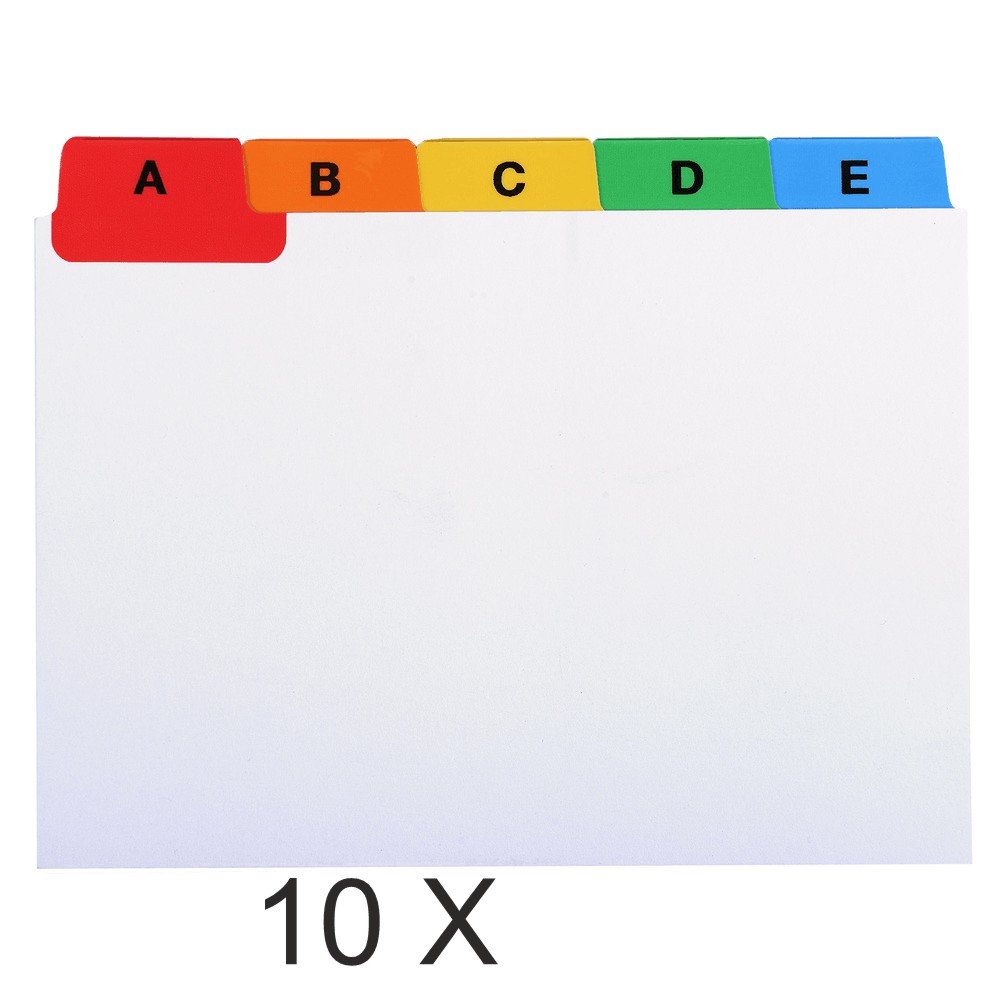 Exacompta - Pack de 10 intercalaires 25 positions alphabétiques pour boîte à fiche A7
