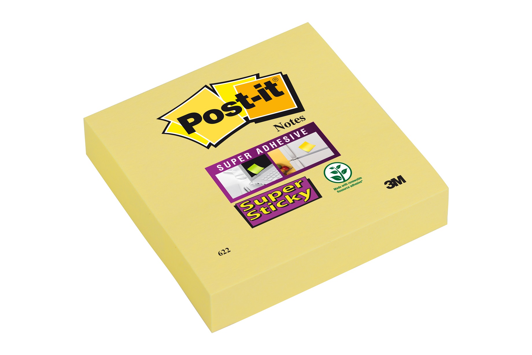 Post-it - Bloc notes Super Sticky - jaune - 76 x 76 mm