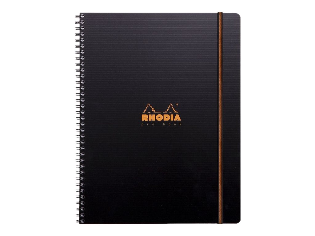 RhodiActive Probook - Cahier A4+ (22,5 x 29,7 cm) - 160 pages - petits carreaux (5x5 mm) - noir