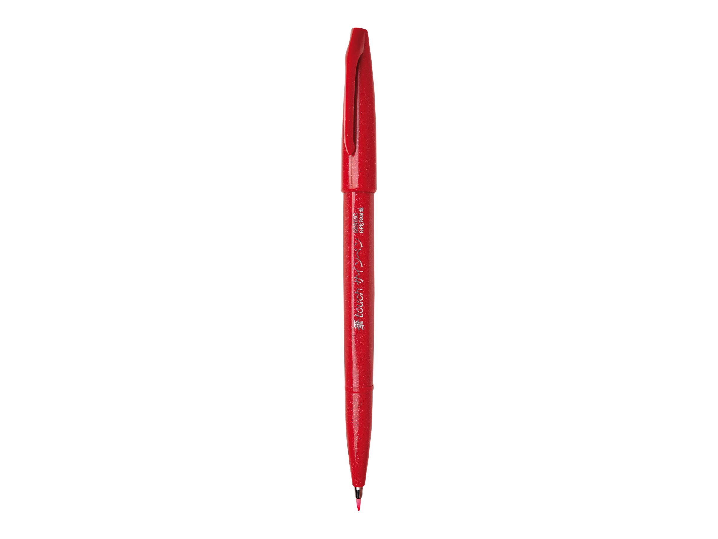 Pentel - Feutre pinceau à pointe souple - rouge