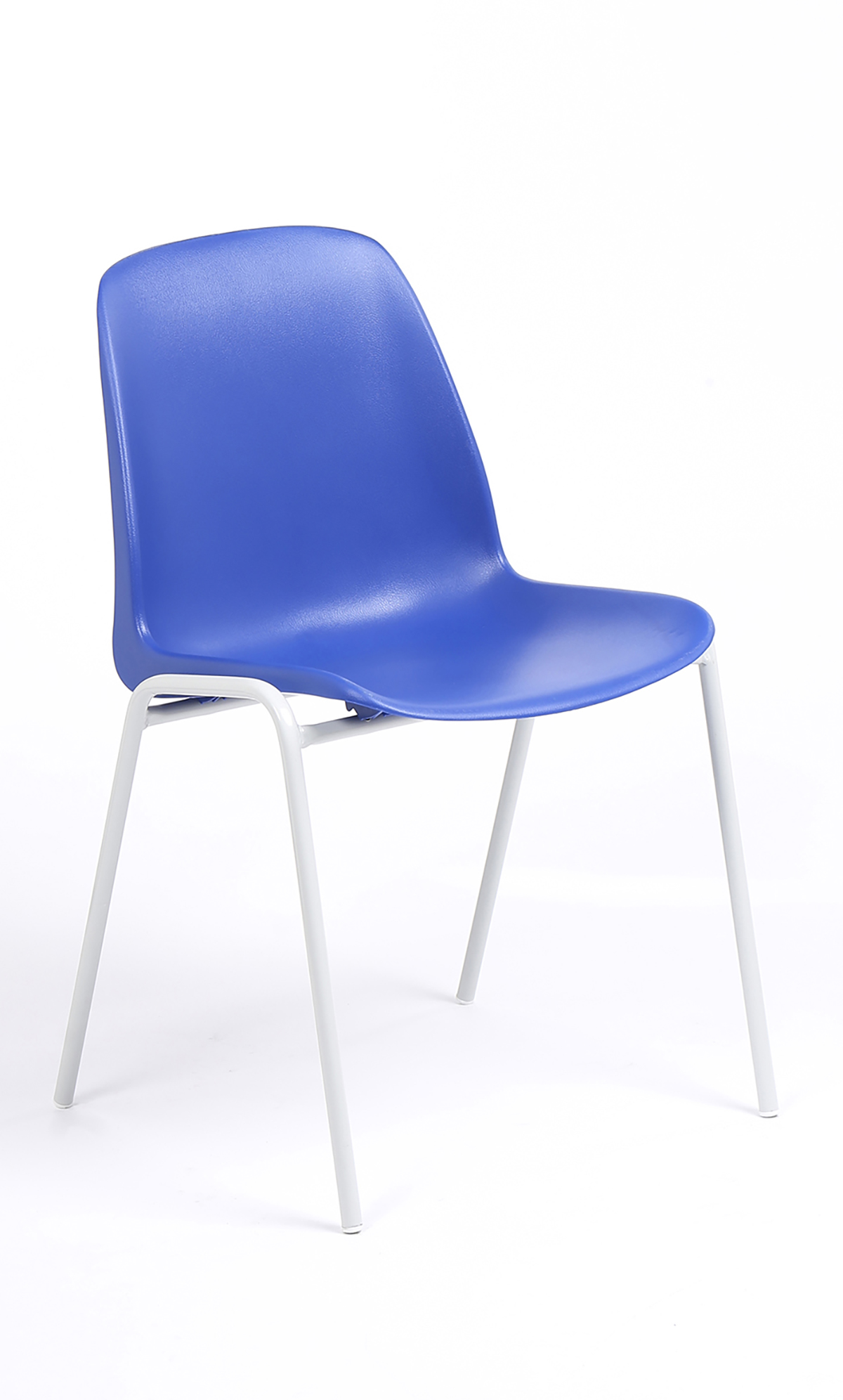 Chaise CHARLOTTE - pieds blancs sans accroche - bleu