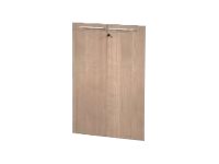 Jeu de 2 portes pleines - pour bibliothèque 3 étagères FLORA - L80 x H115,4 cm - imitation frêne noir