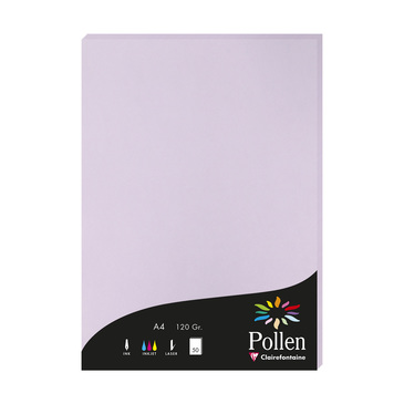 Pollen - 50 Feuilles papier couleur - A4 (21 x 29,7 cm) - 120 g/m² - glycine