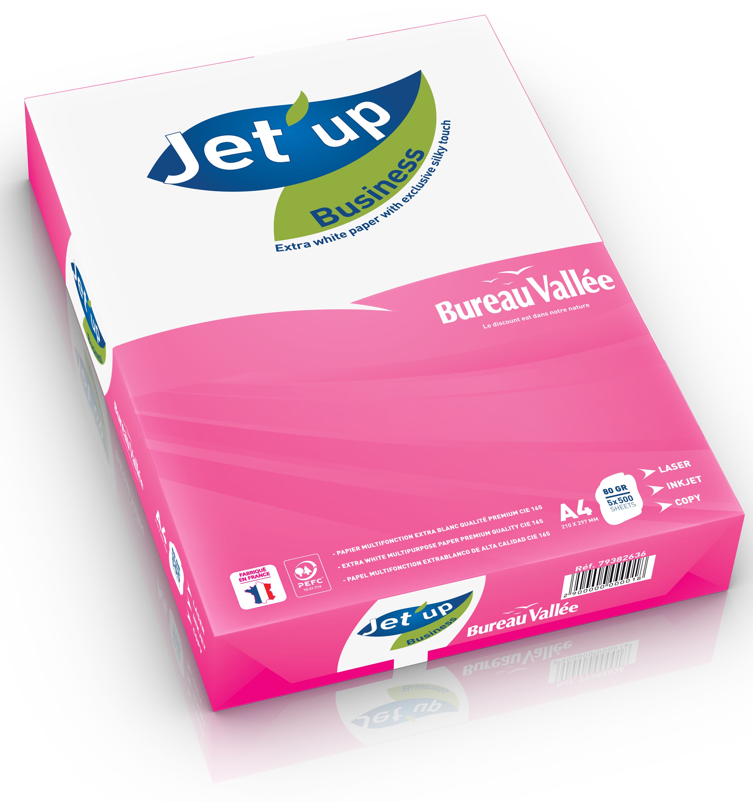 Jet'up Bureau Vallée - Papier blanc - A4 (210 x 297 mm) - 80g/m² - 500 feuilles