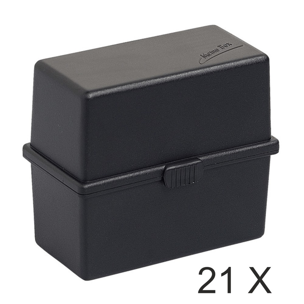 Exacompta Memo-Box - 21 Boîtes à fiches - A8 - pour 100 cartes - noir