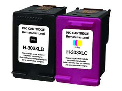 Cartouche compatible HP 303XL - pack de 2 - noir, cyan, magenta, jaune - Uprint