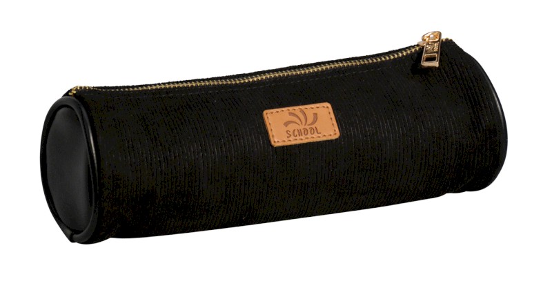 Trousse Velvet ronde velours - 1 compartiment - noir - Carpentras