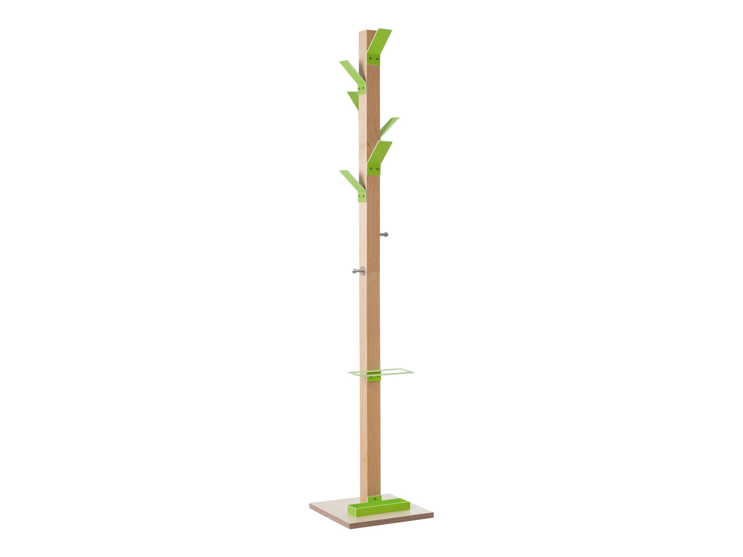 Porte-manteau en bois naturel avec porte parapluie EASYCLOTH - vert