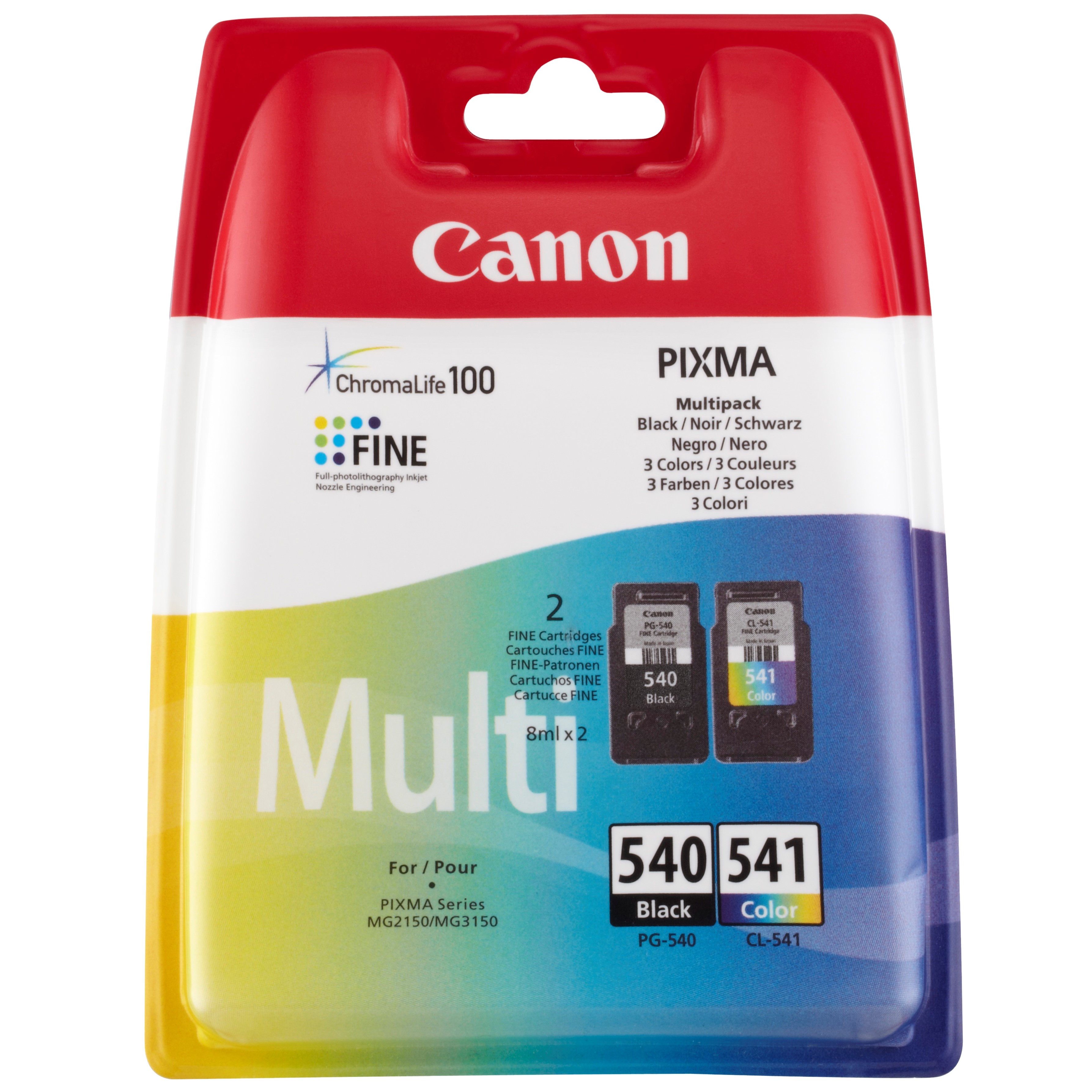 Canon PG-540/CL-541 - Pack de 2 - noir, cyan, magenta, jaune - cartouche d'encre originale