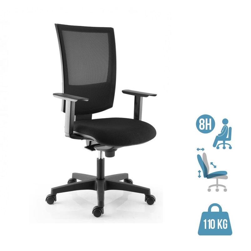 Fauteuil de bureau KILIMA - accoudoirs en option* - noir