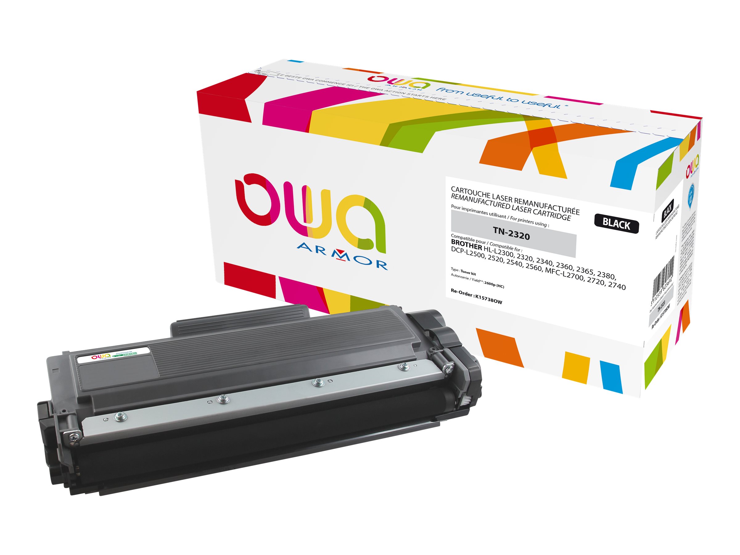 Cartouche laser compatible Brother TN2320 - noir - Owa K15738OW