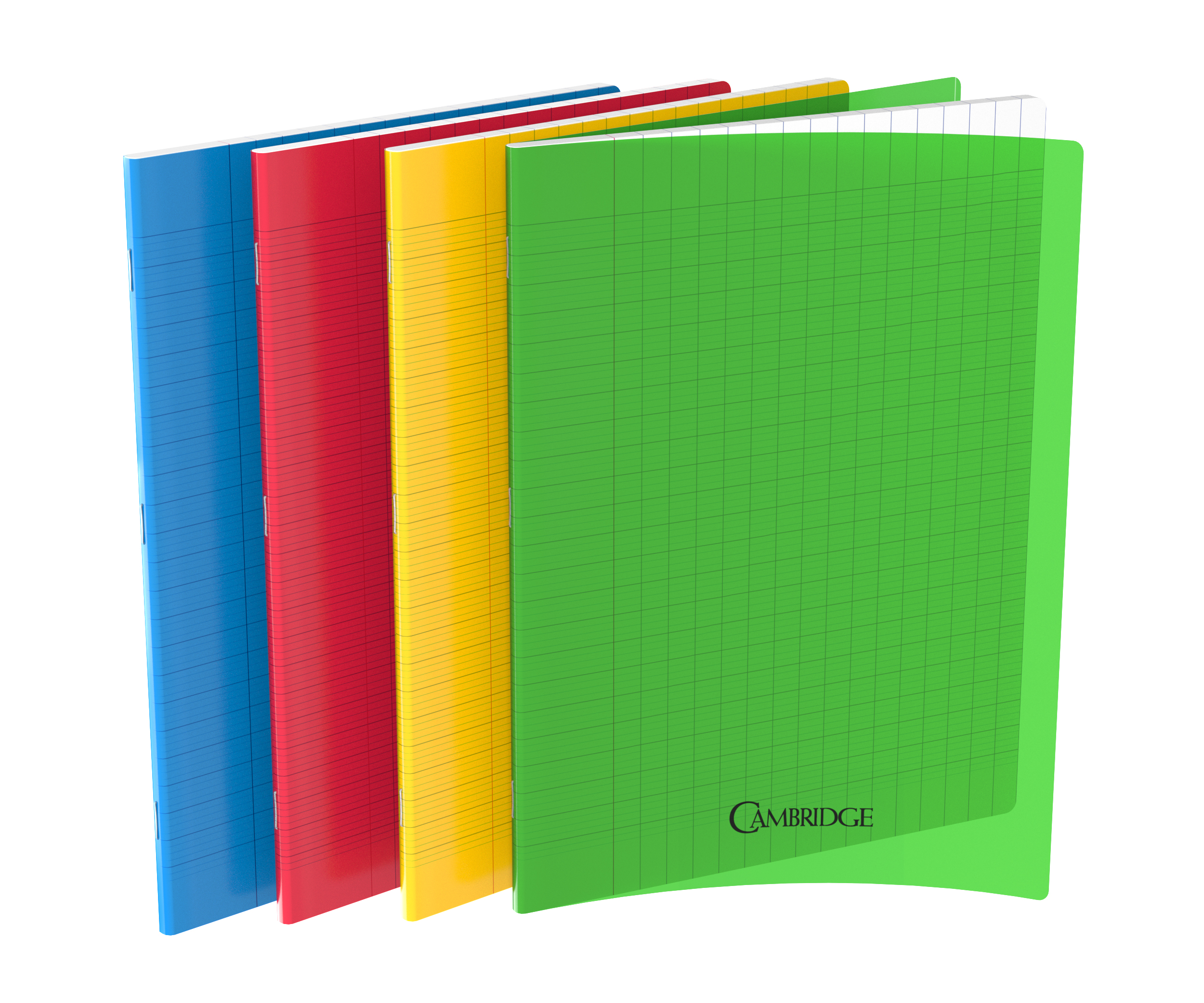 Cambridge - Cahier polypro 24 x 32 cm - 96 pages - grands carreaux (Seyes) - disponible dans différentes couleurs