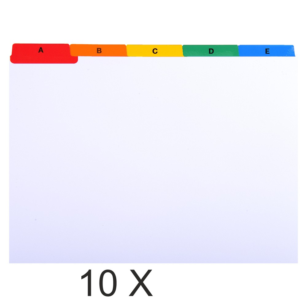 Exacompta - Pack de 10 intercalaires 25 positions alphabétiques pour boîte à fiche A5