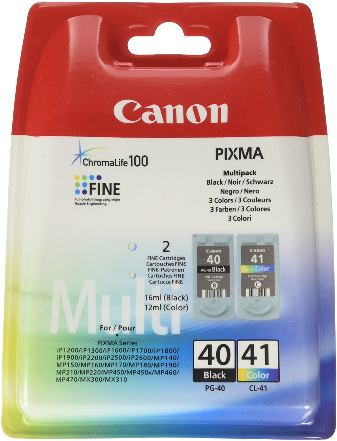 Canon PG-40/CL-41 - pack de 2 - noir, cyan, magenta, jaune - cartouche d'encre originale