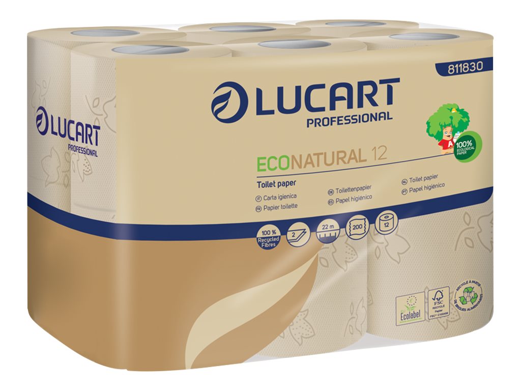 EcoLucart - Papier toilette 12 rouleaux de 200 feuilles