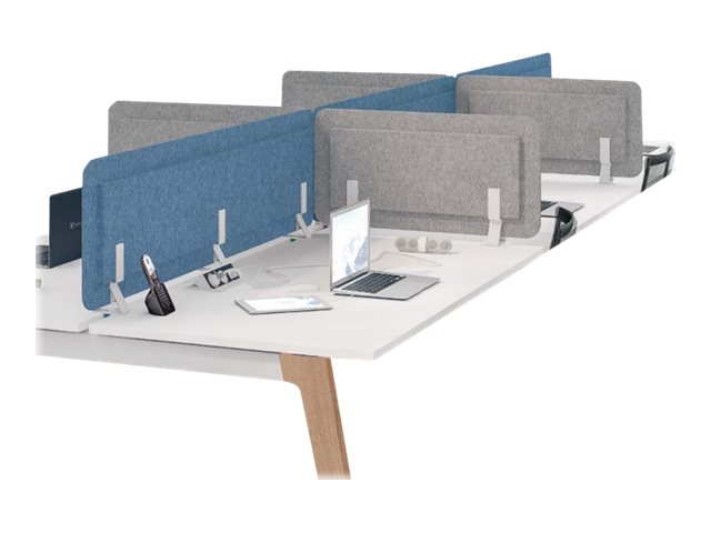 Écran de séparation acoustique pour bureau (sans support de fixation) - L120 x H43 cm - bleu chiné