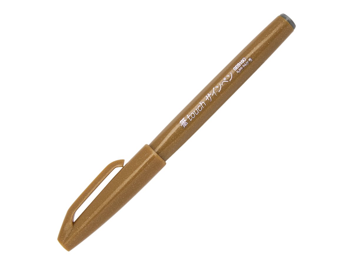 Pentel - Feutre pinceau à pointe souple - ocre