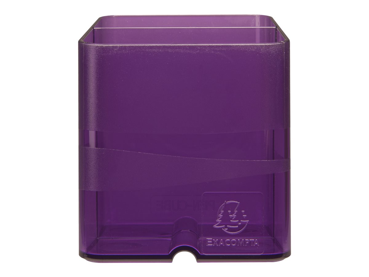 Exacompta Pen-Cube - Pot à crayons violet translucide