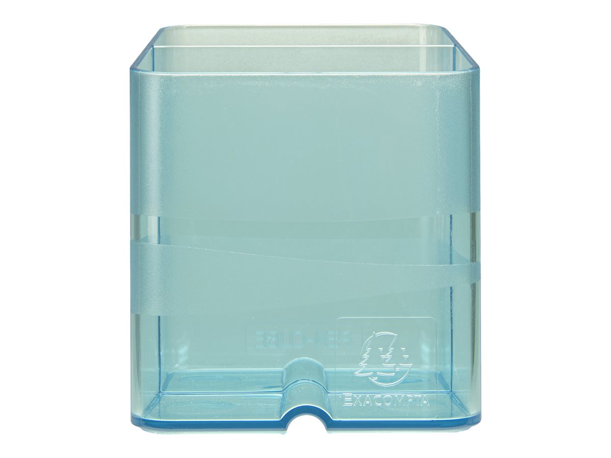Exacompta Pen-Cube - Pot à crayons turquoise translucide