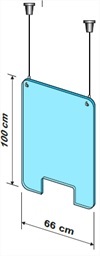 Exacompta - Vitre de protection à suspendre avec kit de fixation - 99 x 66 cm