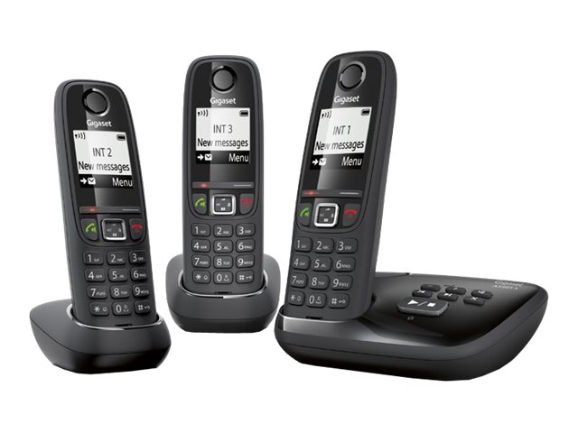 Gigaset AS405A Trio - téléphone sans fil - système de répondeur avec ID d'appelant + 2 combinés supplémentaires