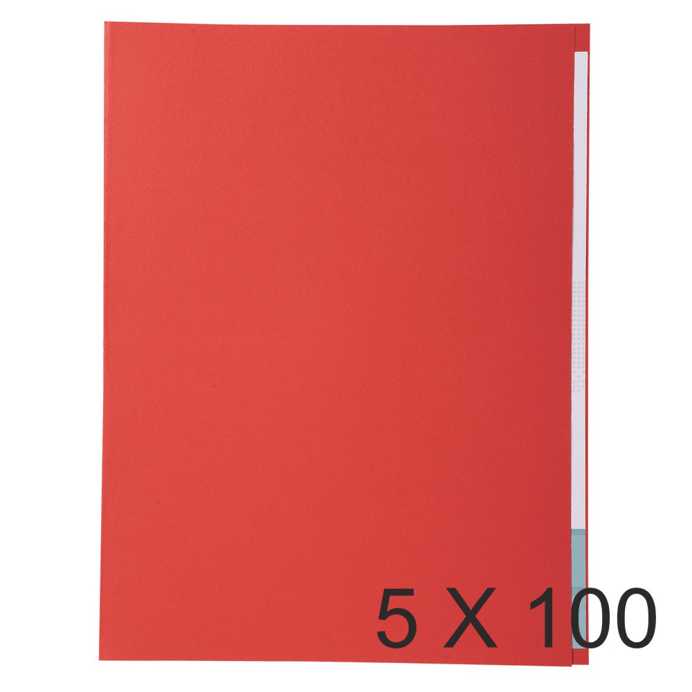 Exacompta Forever - 5 Paquets de 100 Chemises à bord décalé - 170 gr - rouge
