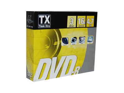 TX - 3 DVD-R avec boîtiers - 4.7 Go 