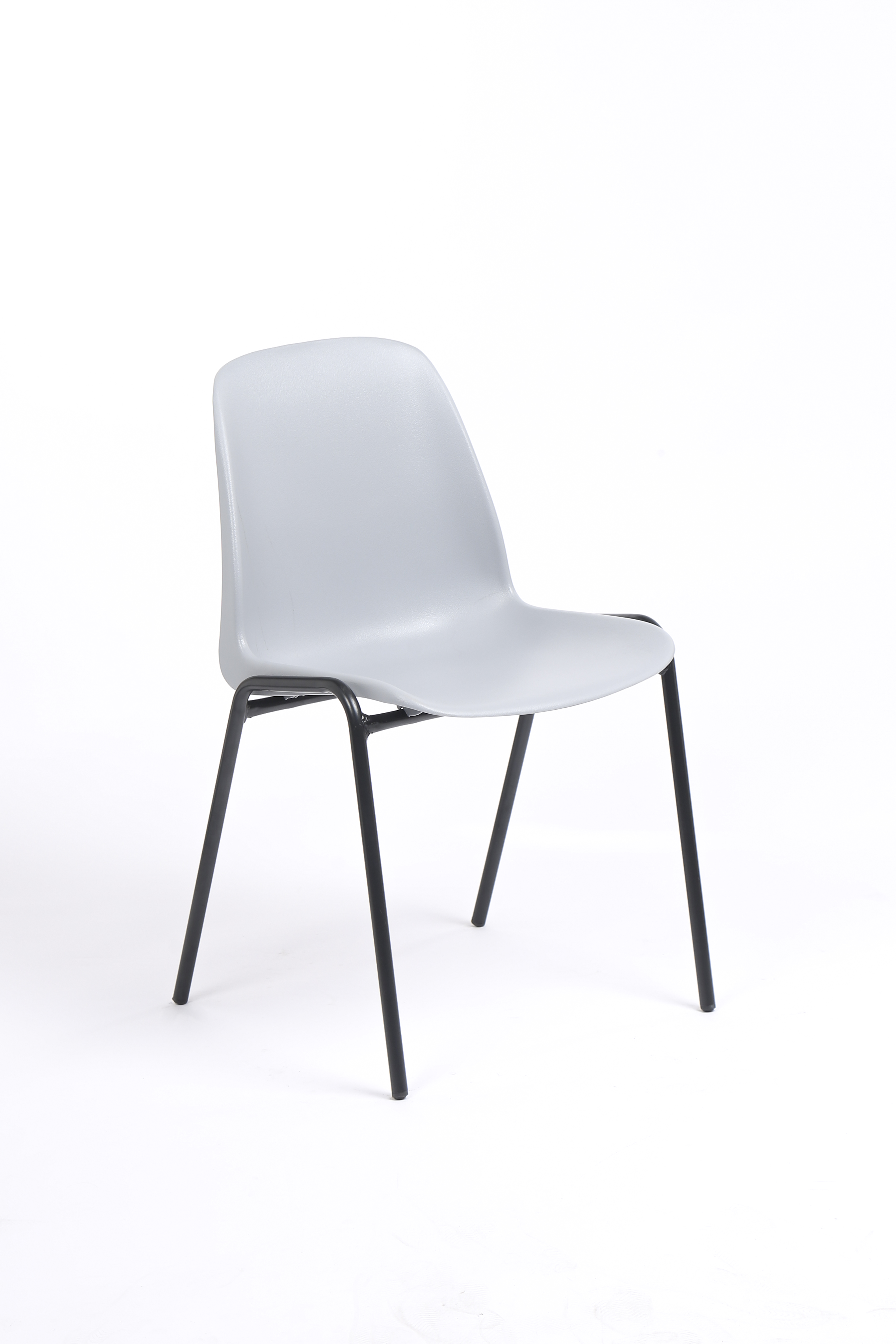 Chaise CHARLOTTE - pieds noirs sans accroche - gris clair