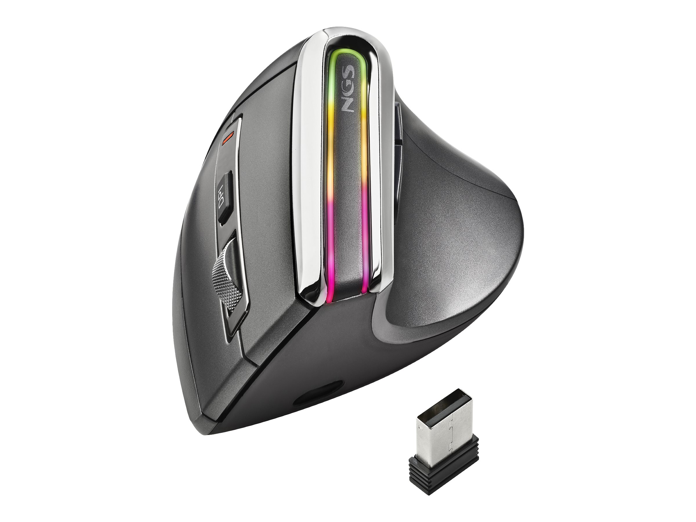 NGS Evo - souris ergonomique sans fil - noir Pas Cher | Bureau Vallée