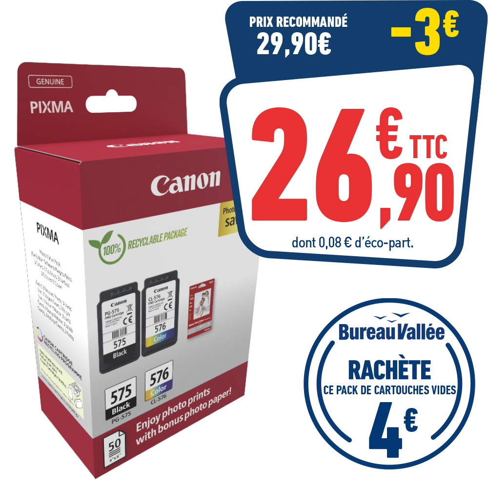 PACK CARTOUCHE CANON PG-575/CL-576