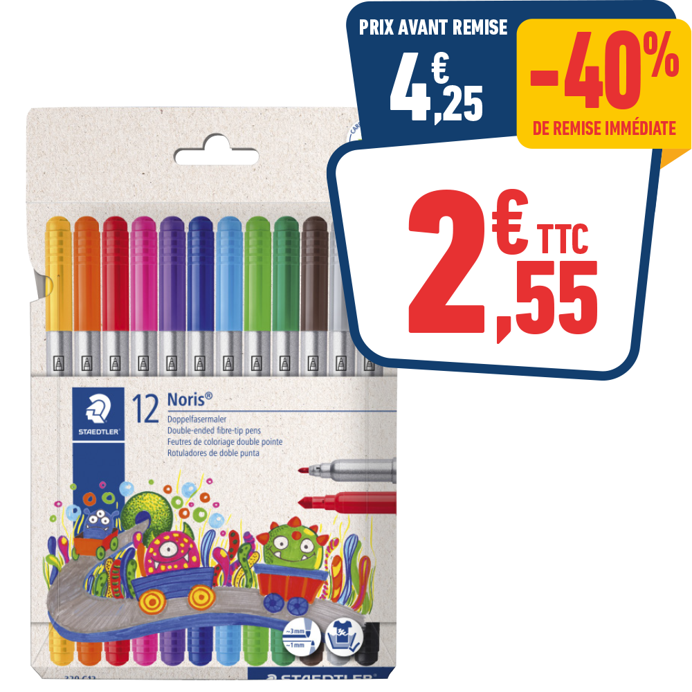 12 FEUTRES DOUBLE POINTE