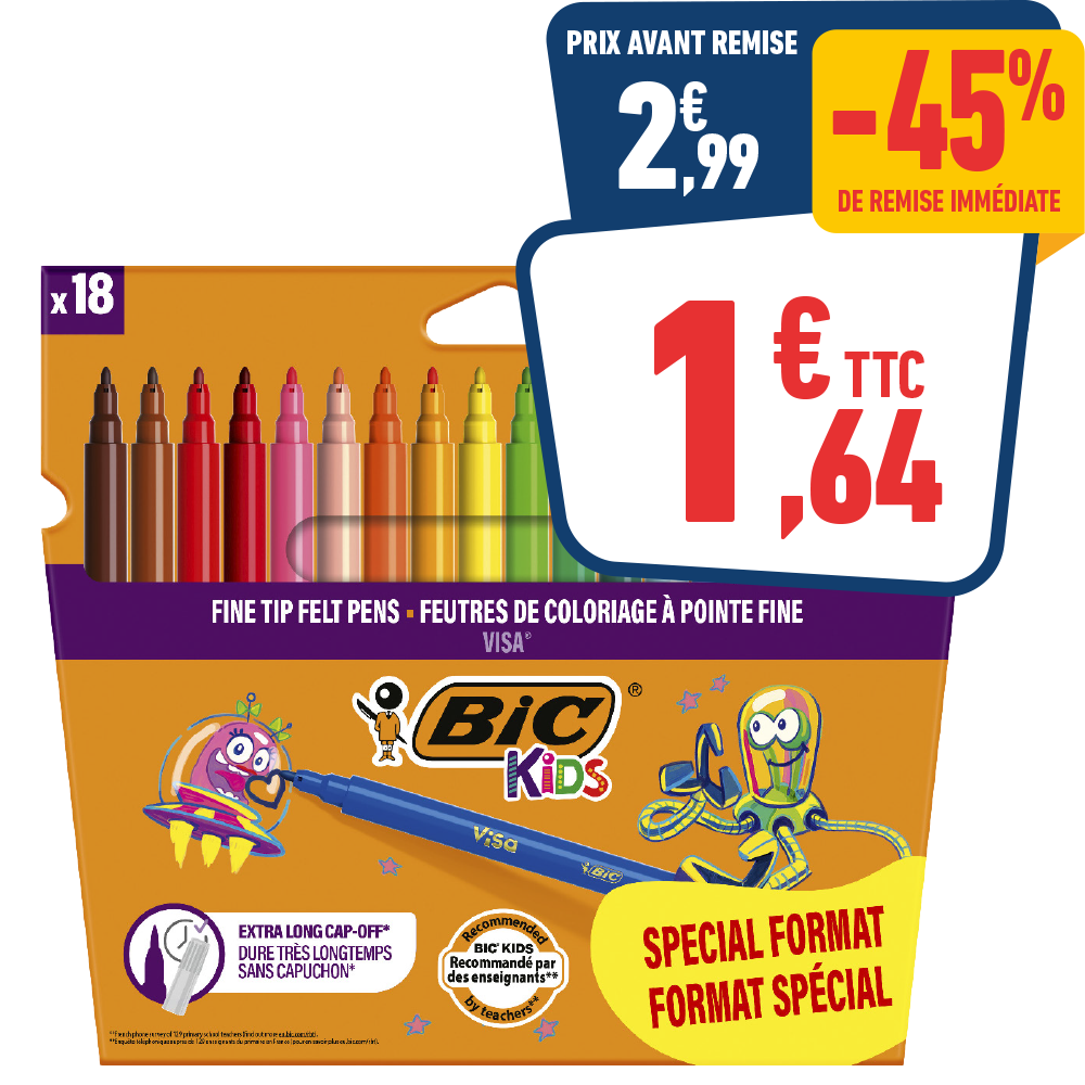 18 FEUTRES VISA BIC