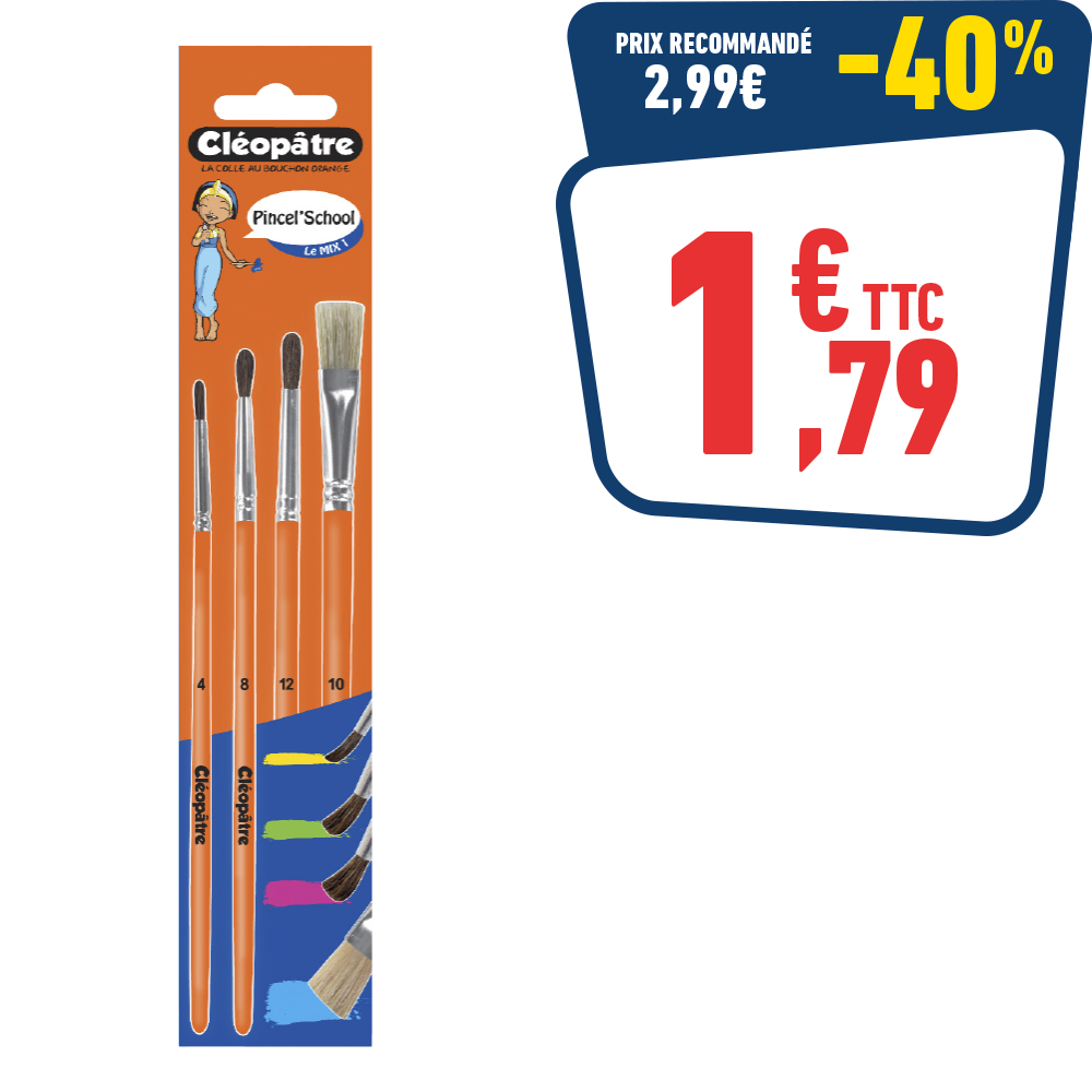 LOT DE 4 PINCEAUX