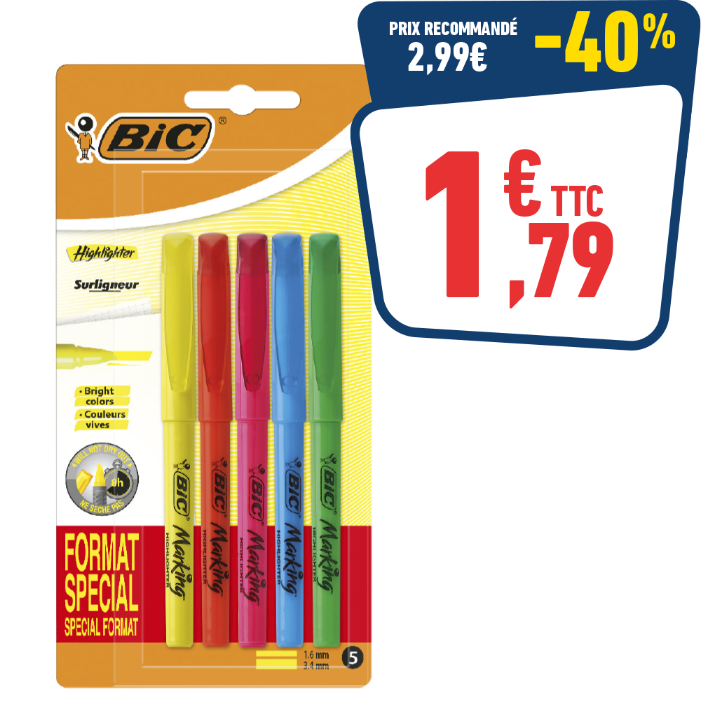 LOT DE 5 SURLIGNEURS