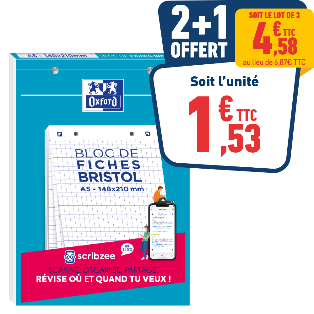 30 FICHES BRISTOL A5 - PETITS CARREAUX - BLANCHES