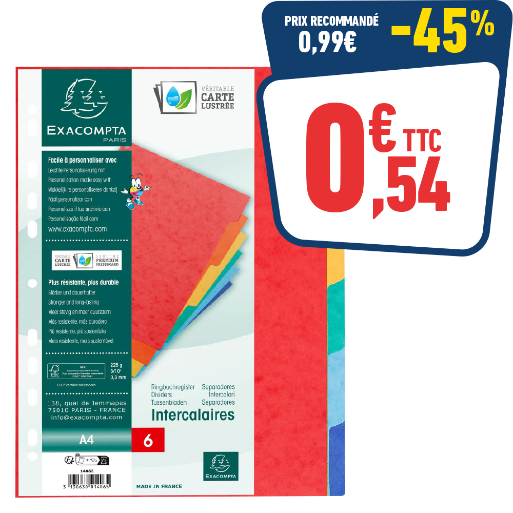 INTERCALAIRES NATURE FUTURE 6 POSITIONS - A4 - CARTE