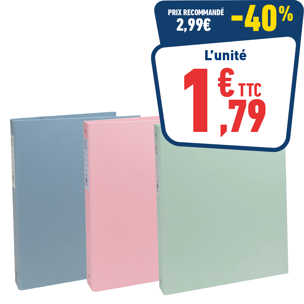 CLASSEUR AUTENTIK A4 - DOS 40 MM - CARTE RECYCLÉE